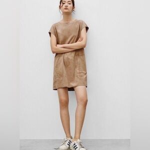 Wilfred Free| Aritzia | XS | Vegan Faux Suede Nori Shift Dress | Dark Brown